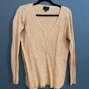 Knit cozy oatmeal shirt sweater